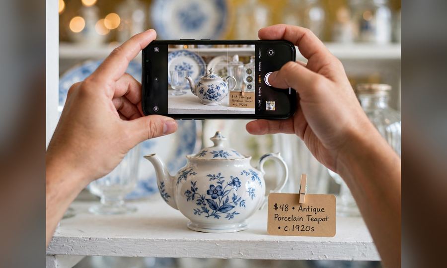 Listing your items — card artwork made from a photo of the Liberty Emporium store.
