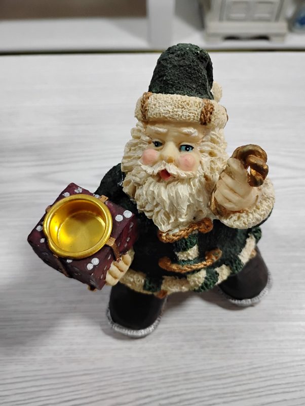Santa Candle Holder - Green Coat