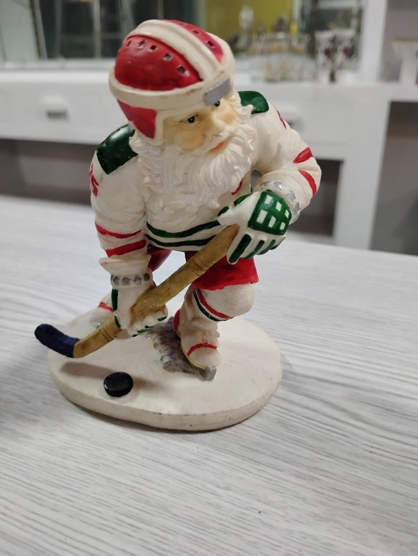 Hockey Santa Figurine